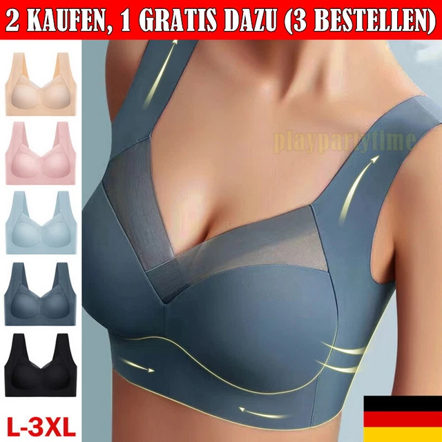 Damen Sport Fitness Push-Up BH Bustier Nahtlos Nachtwäsche Frauen Unterwäsche DE
