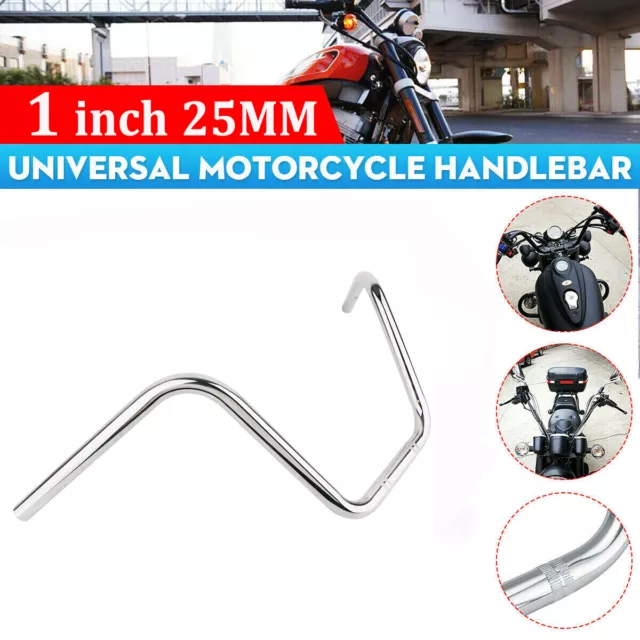 Universal 1inch 25mm Motorcycle Handlebars Drag Bar 10'' Rise For Harley Chopper