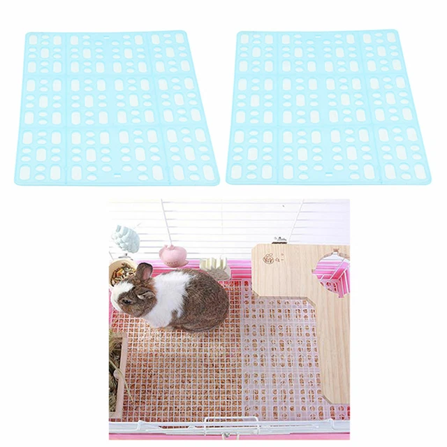 2pcs Kaninchen Pad Hamster Kleintierkäfig Lochmatten Blau