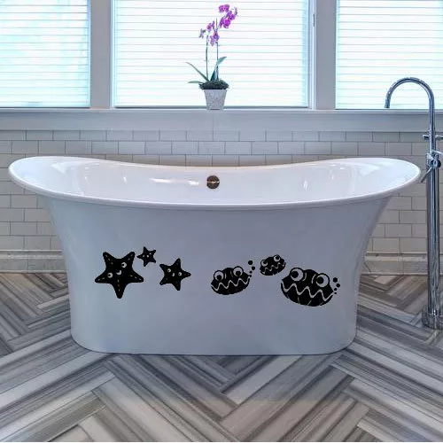Cartoon Starfish Shells Decal Stickers for Home Wall Tile Bathroom Car Window