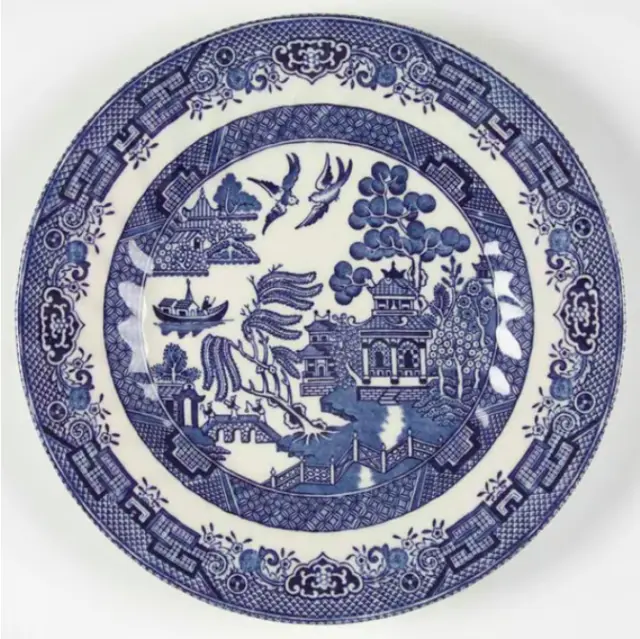 Royal Wessex Salad Plate Blue Willow (Swirl Rim, England) 8 inch