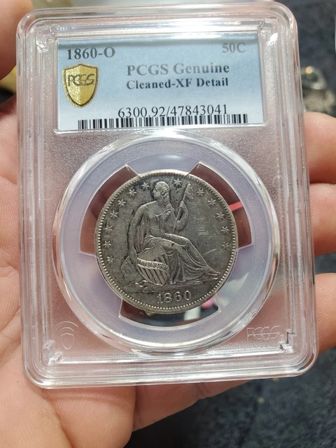 1860-O Seated Liberty Half Dollar PCGS Cleaned-XF Detail