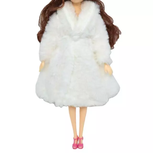 Princess Doll Fur Coat Dress + Accessories - Stylish Clothes for Toys 2