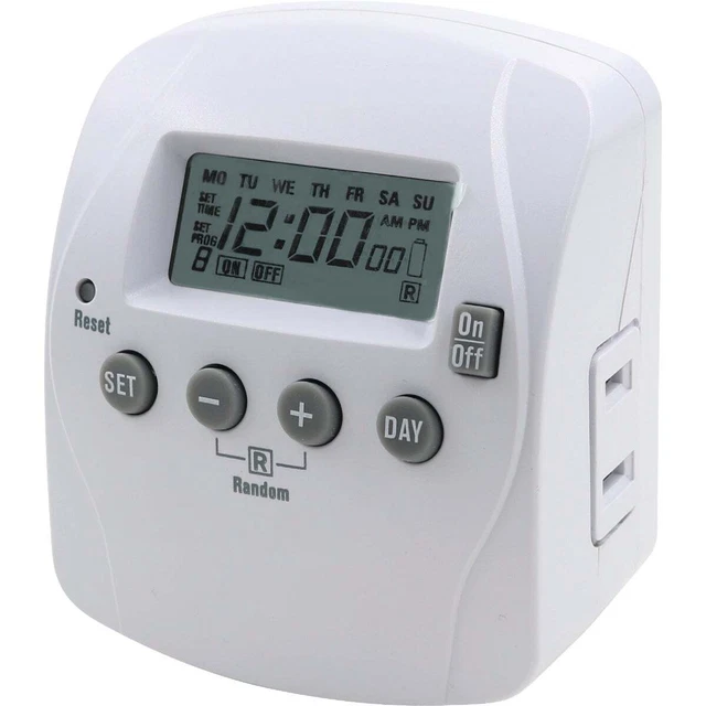 Temporizador digital para interiores Prime 125V 7 días TND002 paquete de 4 Prime TND002 054732816507