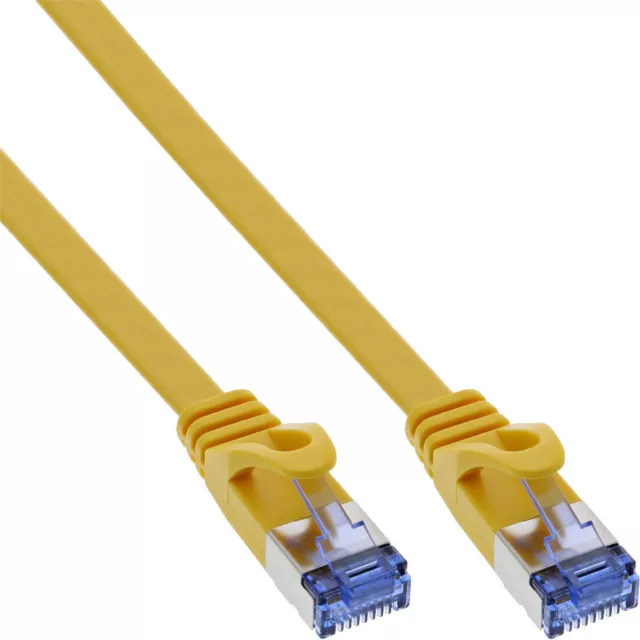 3 cables de conexión InLine planos, U/FTP, Cat.6A, amarillo, 2 m