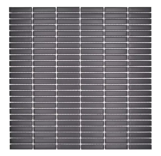 Mosaïque Noir Bambusoptik Céramique Mat Rectangle Mur Cuisine Douche Wc WB24-BM8