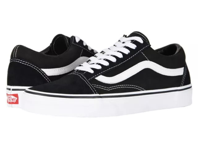 Vans Old Skool Black/White Low Suede Canvas Unisex Shoes New