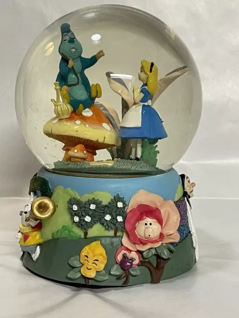 Disney Alice In Wonderland Caterpillar Enesco Musical "I'm Late" Snow Globe Disney Alice In Wonderland Caterpillar Enesco Musical "I'm Late" Snow Globe