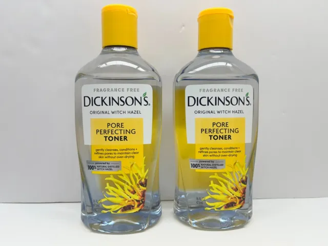 2 -Bottle  Dickinson's Natural Witch Hazel Pore Perfecting Toner  16 Oz Each