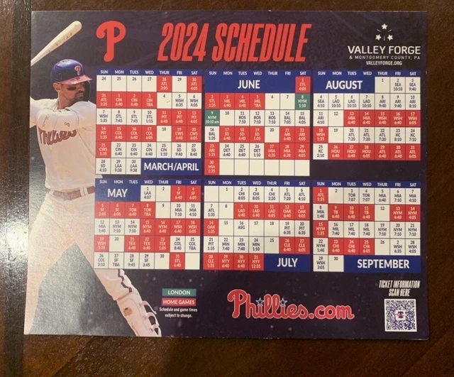 PHILADELPHIA PHILLIES 2024 Schedule Nick Castellanos Harper 9/24