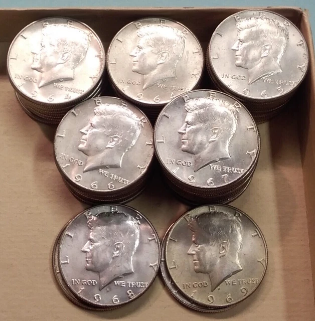 USA 1 2 DOLLAR Kennedy 1964 900er Silber 1965 1969 400er Silber usa-1-2-dollar-kennedy-1964-900er-silber-1965-1969-400er-silber