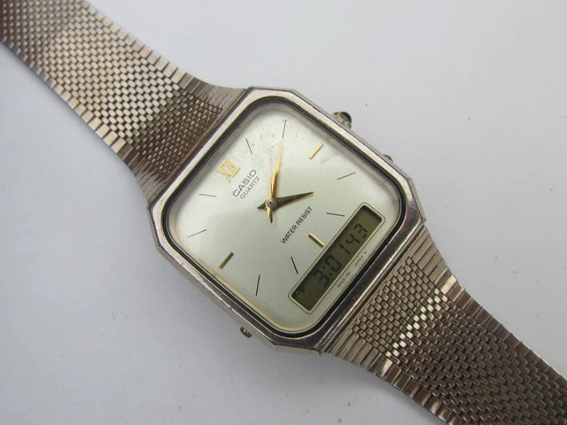 CASIO カシオ AQ-431 腕時計 アナデジ Casio AQ-431 Module 358 ANA-DIGI Watch - YouTube