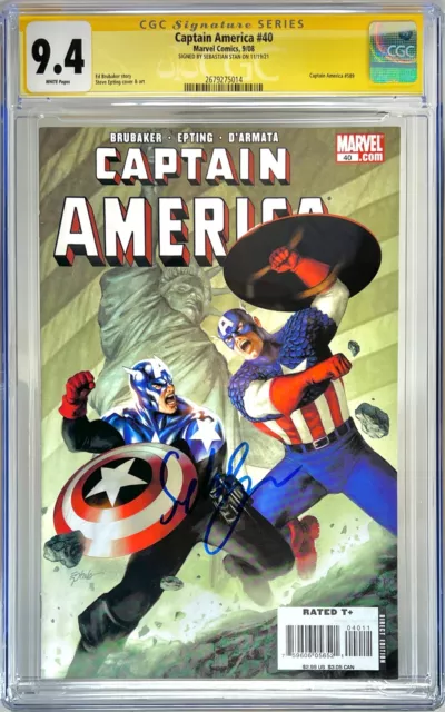 Sebastian Stan Signed CGC Signature Series Graded 9.4 Marvel Captain America #40