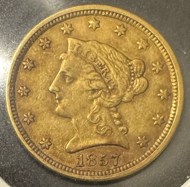 1857 Liberty Head $2.50 Gold Quarter Eagle Coin