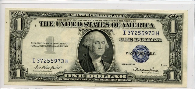 1935-E United States Dollar Currency $1 Silver Certificate # 812