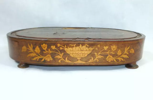 Stand Montre Sans Dôme en Verre Um 1850-1870 Bois Avec Marqueterie