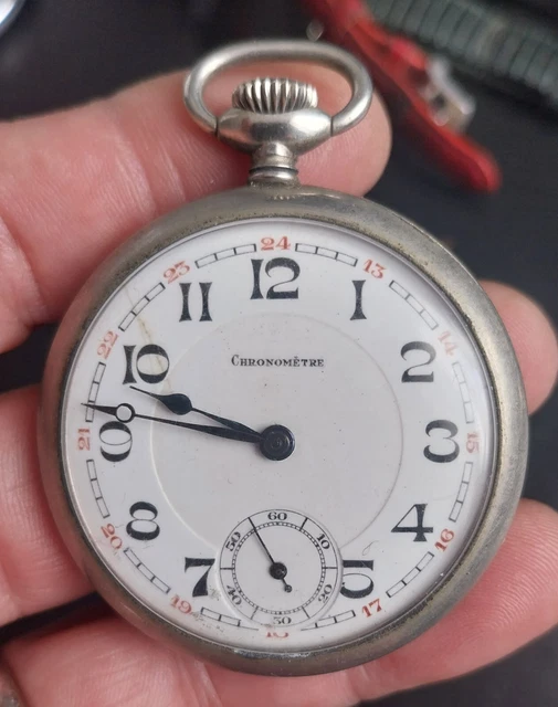 Lancardo Montre Mécanique à Gousset pour Homme Cadran Chiffres Romains avec Chaîne en Alliage Noir