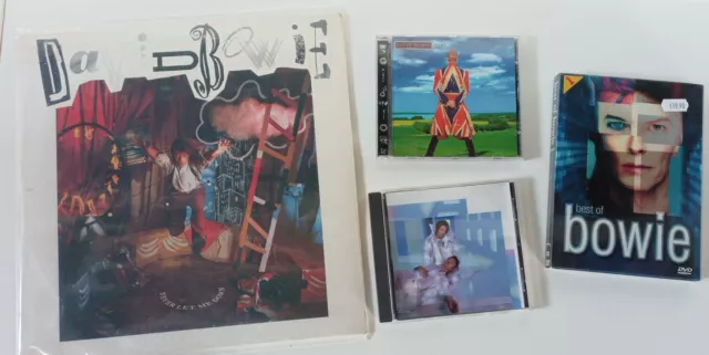 DAVID BOWIE lot 2dvd + NEVER LET ME DOWN Lp, Hours... Cd, Earthling Cd
