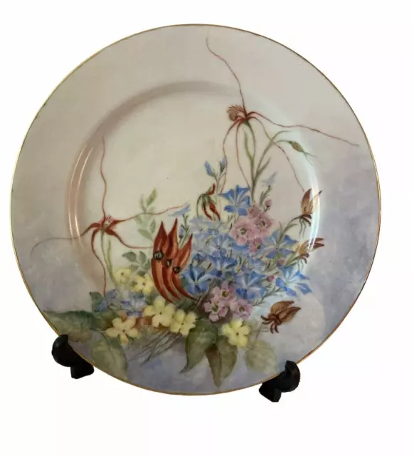Vintage Royal Sovereign Plate Hand Painted Wildflowers Japan Fine White China 76