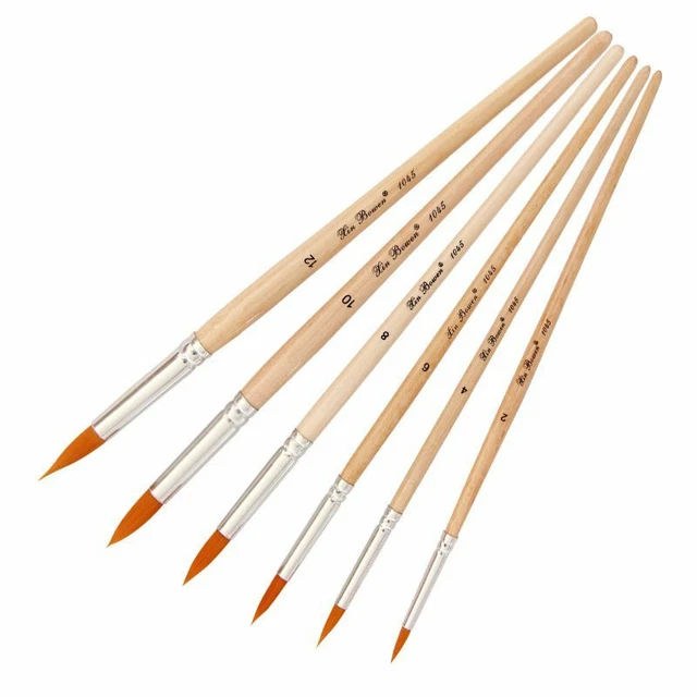 Fine Acquerello Propilene Dipinti Spazzole Artistico Scuola Forniture Rotondo