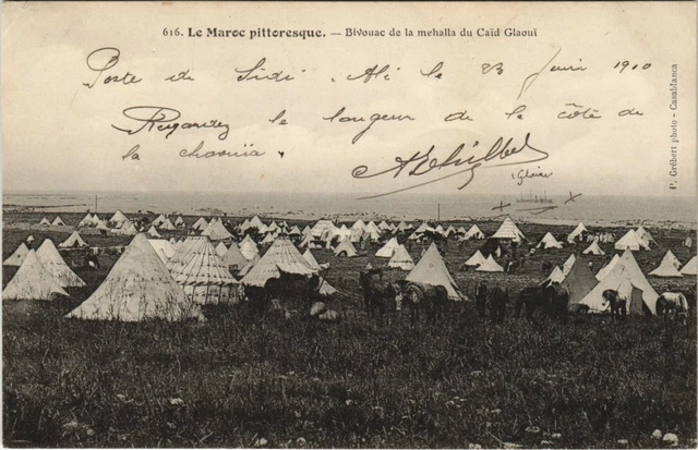CPA AK MOROCCO Bivouac de la mehalla du Caid Glaoui (38701)