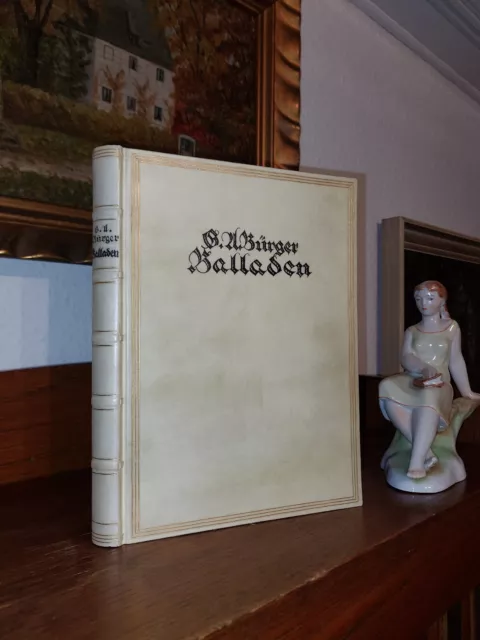 BÜRGER+BALLADEN Pressendruck HANS VON WEBER Handeinband MEISTEREINBAND Pergament