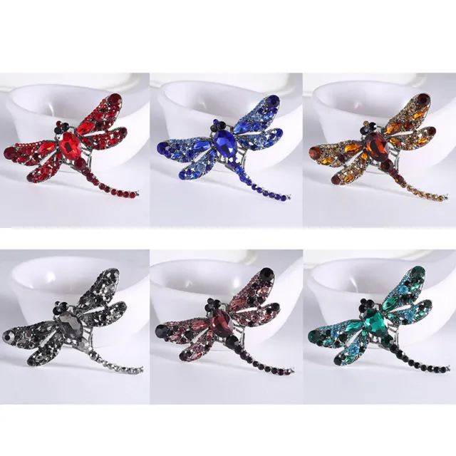 Crystal Vintage Dragonfly Brooches for Women Fashion Insect Brooch Pins Jewe~m'