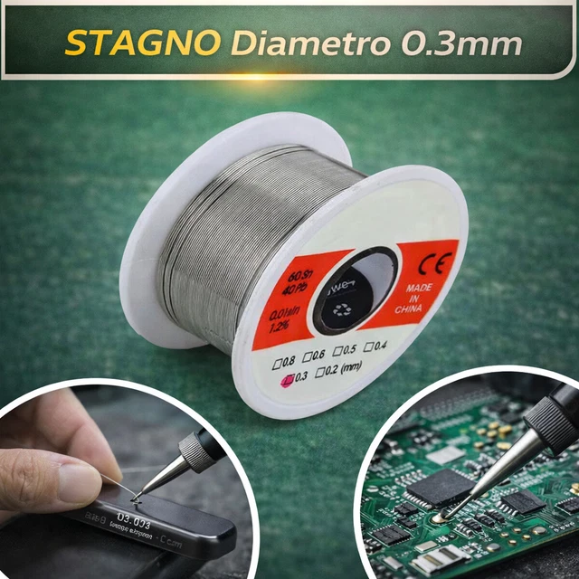 Stagno A Rocchetto Da 500 Gr Per Saldatura – Filo Da 1,5 Mm, Lega Al 50%, Ideale Per Elettronica E Riparazioni Fai Da Te