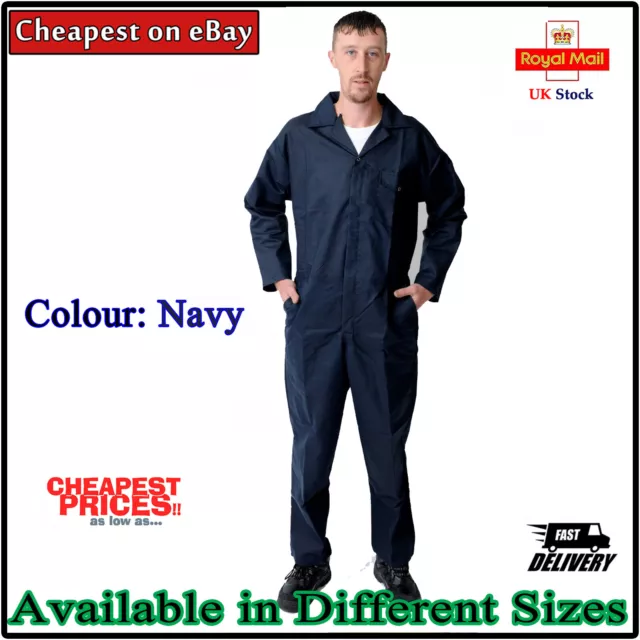 Mens Work Overalls Coveralls Navy Boiler Suit Warehouse Students Workerwear Suit