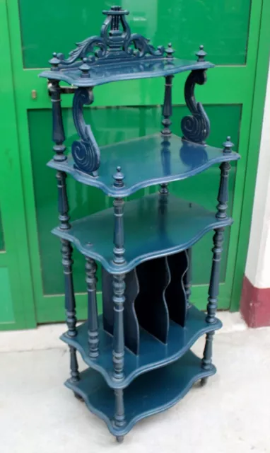 Etagere 'de musique' '800 Napoleone III con lira scolpita h 134 cm