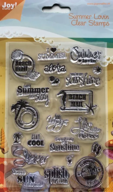Joy Crafts Summer Holiday Beach Sentiment Clear Stamp Set Birthday Card Making