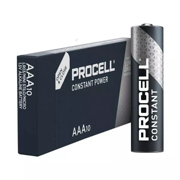 10 x Duracell Procell AAA Industrial Alkaline Batteries | LR03 MN2400 1.5V |