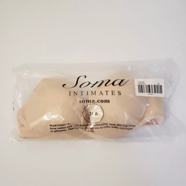 SOMA INTIMATES EMBRACEABLE Wireless Bra Light Nude 36A Brand New