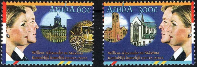Aruba - Hochzeit Alexander und Máxima Satz postfrisch 2002 Mi. 288-289