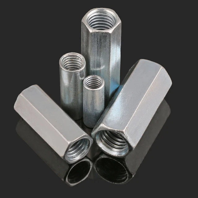 Sourcing Map Kupplungsmuttern M10x1mm - 20 Stück Rundhülse Verbinder Für Rohre & Stangen