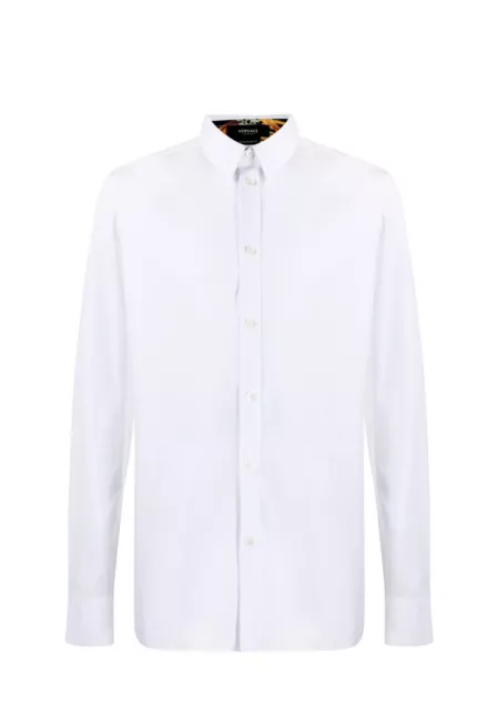 Authentic Versace Medusa head motif classic cut white button-down shirt size 41