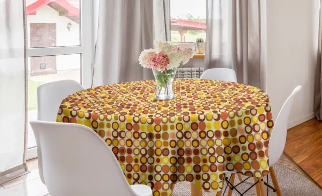 Mid Century Round Tablecloth Design Retro Square