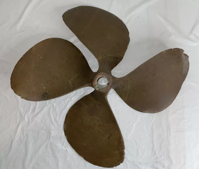 Vintage Brass Propeller 4 Blade Nautical Salvage 18” Dia. Parts Only Decoration