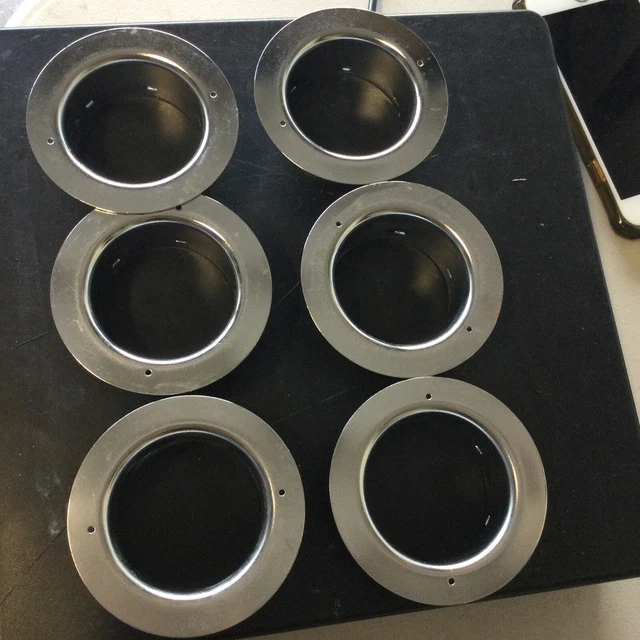 6 Quantity RASCO/Reliable Recessed G Threaded Escutcheon Chrome
