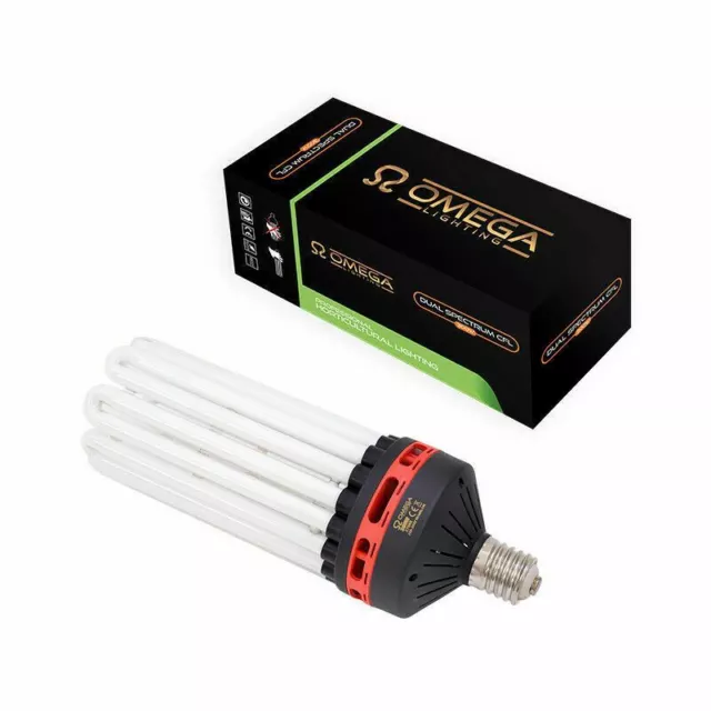 CFL Flowering Grow Light Low Energy E40 450w Omega Hydroponics Lamp Dual Red UK