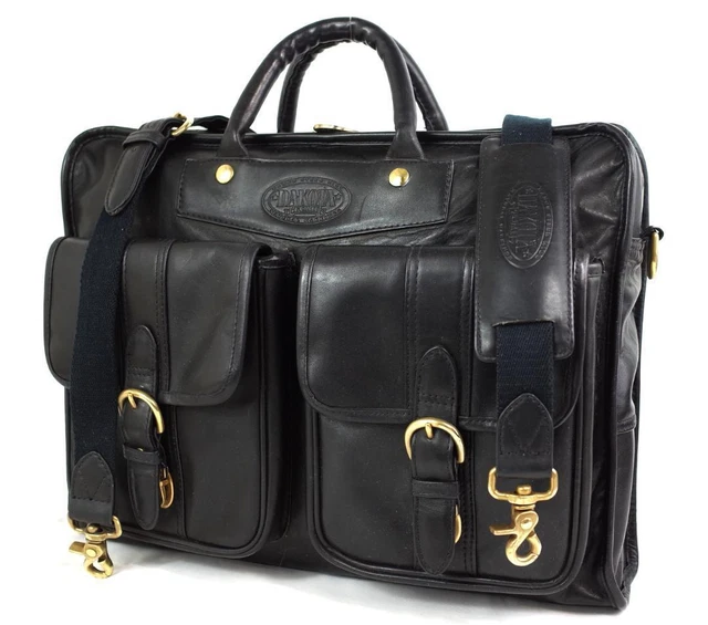 Tumi Dakota Line Carry-on Shoulder Bag Leather Black 41x30x15cm Used