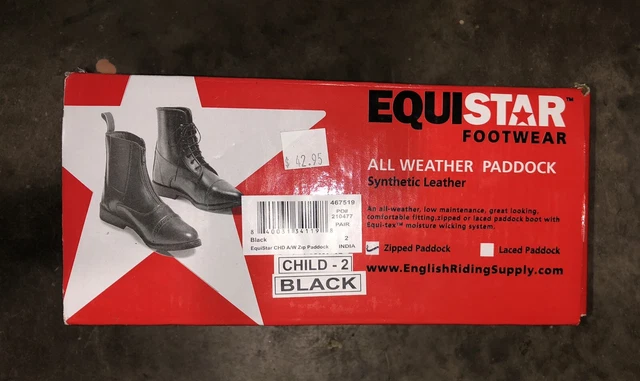 Equistar - Child's Zip Paddock Boot (All Weather) 2 Black
