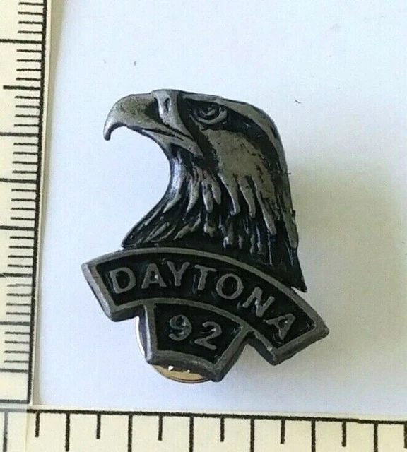 1992 Harley Davidson Daytona Beach FL Pin Motorcycle Rally Bald Eagle Biker Vtg