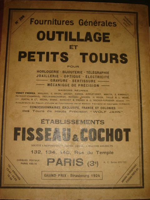Catalogue D'horlogerie Fisseau Et Cochot 1935 - N°227 - 144 Pages - État Correct