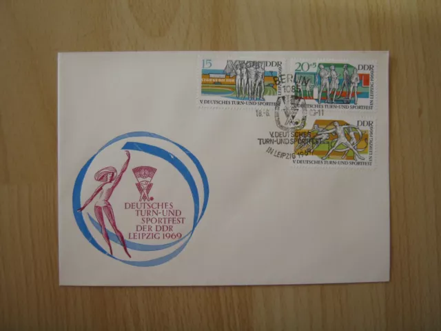 Ersttagsbrief / FDC DDR 18.06.1969  Turn- und Sportfest  (1485/1486/1487)  26