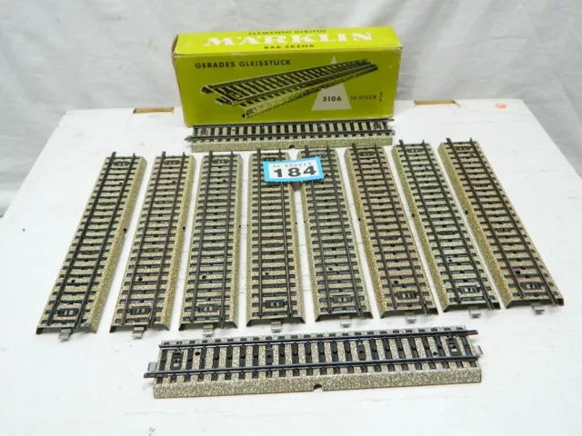 Marklin HO Track 10 pieces Straight Track Box 5106 (A)