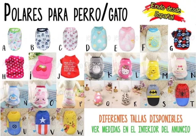 [24 modelos] Polar - Ropa Abrigo perro/gato - diversas tallas: de XXS hasta XXL