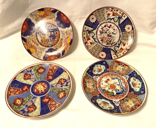 Four (4) Vintage Japanese Imari Ware 6 1/2" Plates - EXCELLENT Condition