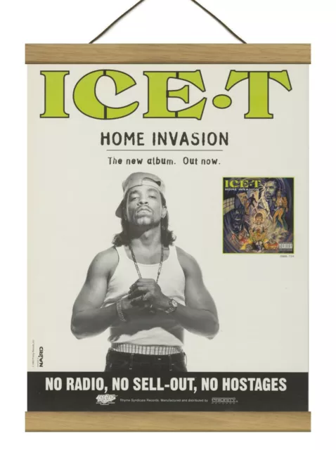 Ice-T "Home Invasion" Original Promo Ad, Mounted w/Magnetic Frame!