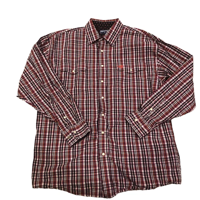 Panhandle Slim Western Plaid Checkered Pearl Snap Shirt Mens Sz L